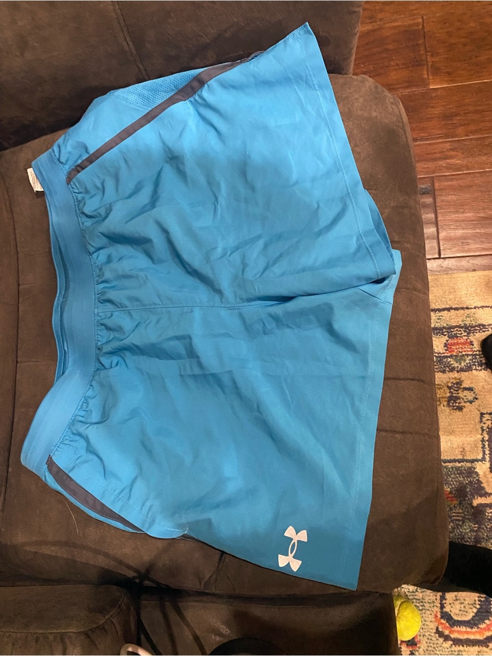 Under Armour Women's Turquoise Athletic Shorts with Logo